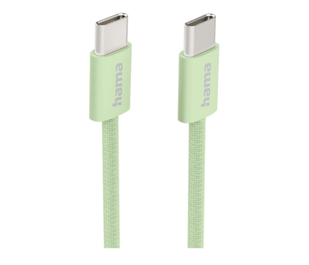 HAMA Kabel ładujący USB-C-USB-C nylonowy 1m zielony - 1331324 - zdjęcie 3